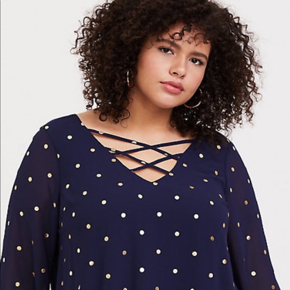 Plus size Torrid chiffon blouse - Picture 2 of 6